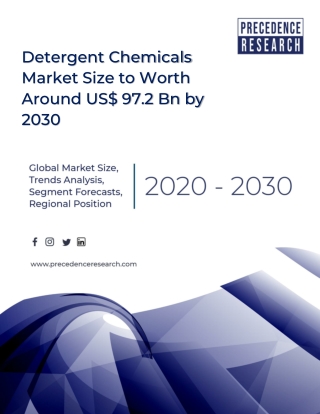 Detergent Chemicals Market to Hit US$ 97.2 Bn by 2030