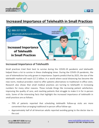 Increased Importance of Telehealth in Small Practices