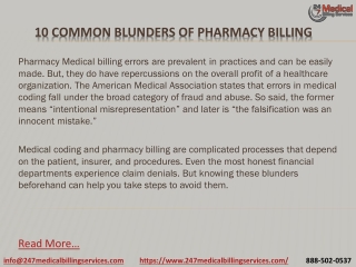 10 Common Blunders of Pharmacy Billing PDF