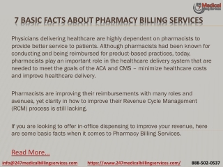 7 basic facts about Pharmacy Billing Services PDF