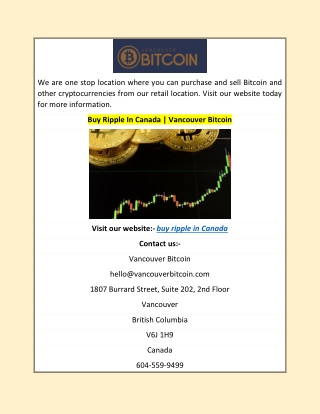 Buy Ripple In Canada | Vancouver Bitcoin