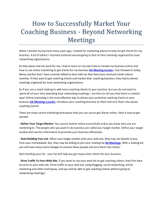 How to Successfully Market Your Coaching Business