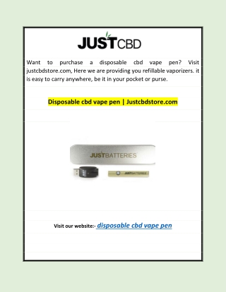 Disposable cbd vape pen | Justcbdstore.com
