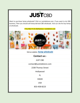 If You Want To Do Cbd Business | Justcbdstore.com