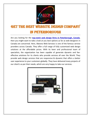 Get the Best Website Design Company in Peterborough