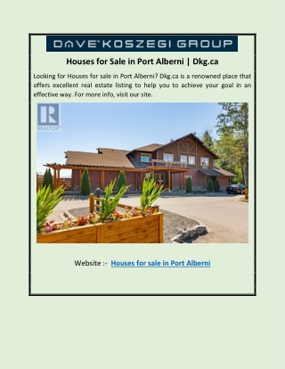 Houses for Sale in Port Alberni | Dkg.ca