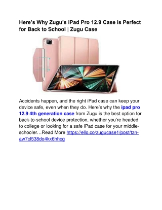 Here’s Why Zugu’s iPad Pro 12.9 Case is Perfect for Back to School | Zugu Case