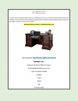 Hardwood Office Furniture | Awofficefurniture.com