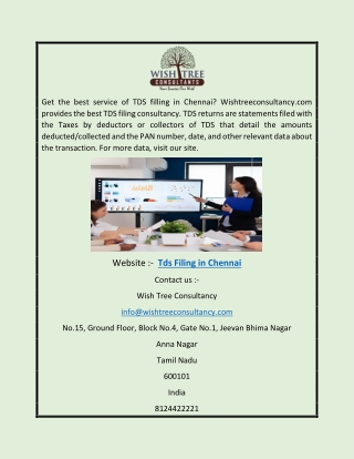 Tds Filing in Chennai | Wishtreeconsultancy.com