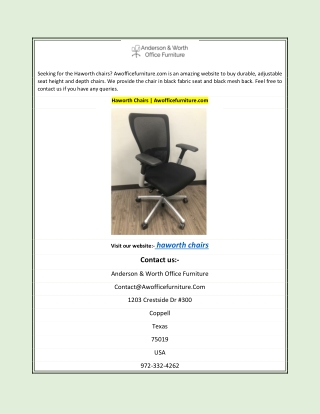 Haworth Chairs | Awofficefurniture.com