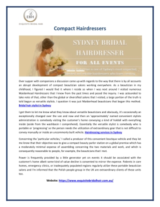 Bridal hair stylist in Sydney