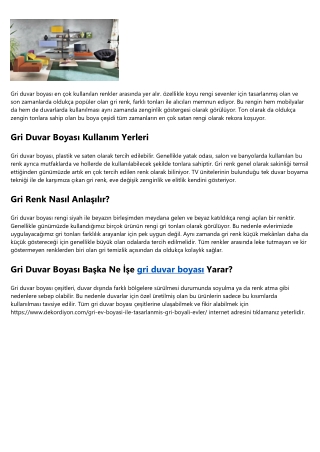 Gri Duvar Boyası