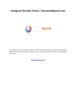 Instagram reseller panel