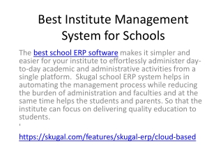 Best Institute Management System for Schools