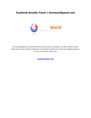 Facebook Reseller Panel