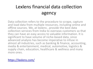Lexlens financial data collection agency