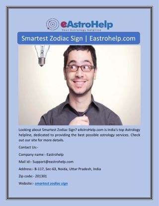 Smartest Zodiac Sign | Eastrohelp.com