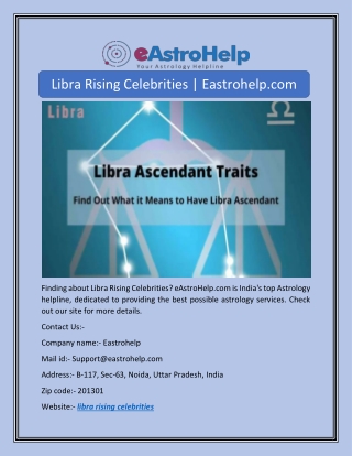 Libra Rising Celebrities | Eastrohelp.com