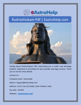 Rudrashtakam Pdf | Eastrohelp.com