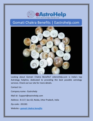 Gomati Chakra Benefits | Eastrohelp.com