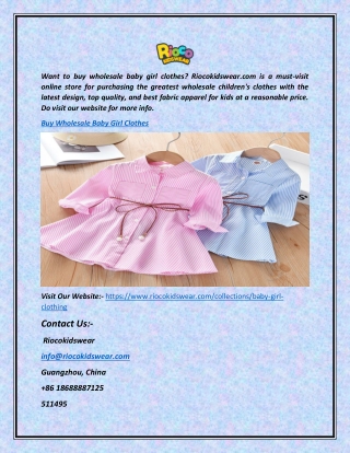 Buy Wholesale Baby Girl Clothes | Riocokidswear.com