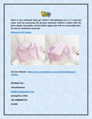 Wholesale Girls Clothes | Riocokidswear.com