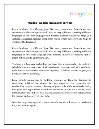 Megdap - website localization services
