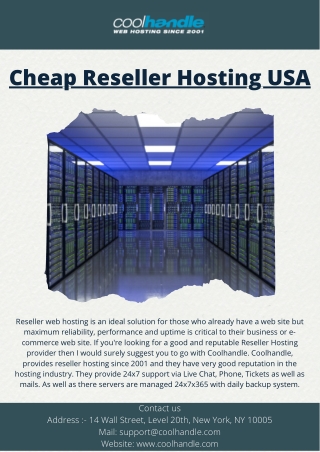 Cheap Reseller Hosting USA