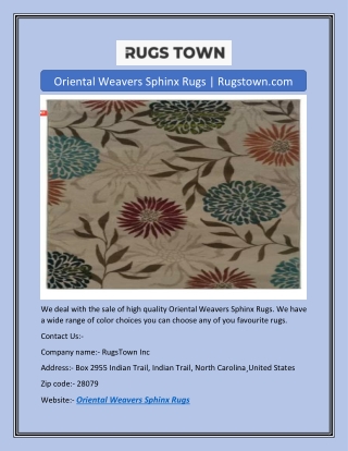 Oriental Weavers Sphinx Rugs | Rugstown.com