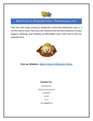 Baby Products Wholesale Online | Riocokidswear.com