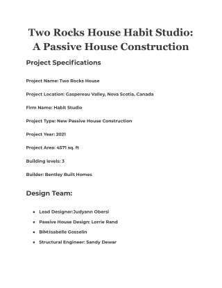 Two Rocks House Habit Studio: A Passive House Construction