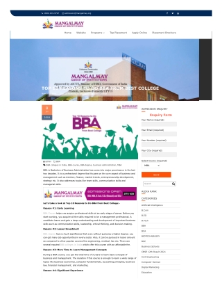 TOP 10 REASONS TO DO BBA FROM BEST COLLEGE
