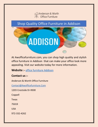 Shop Quality Office Furniture in Addison