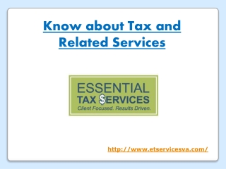 Know about Tax and Related Services