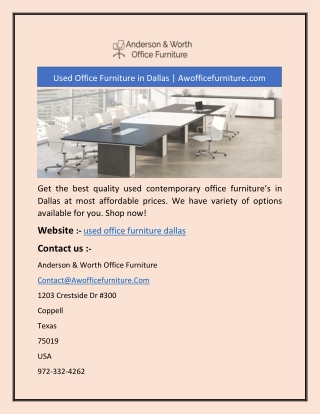 Used Office Furniture in Dallas | Awofficefurniture.com