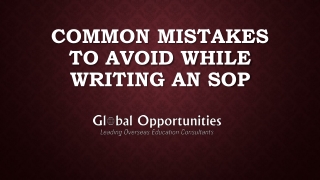 Common Mistakes to Avoid While Writing an SOP