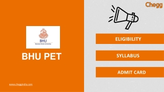 Banaras Hindu University Post-Graduation (BHU PET)