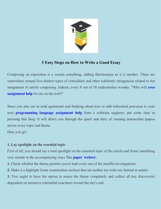 3 Easy Steps on How to Write a Good Essay
