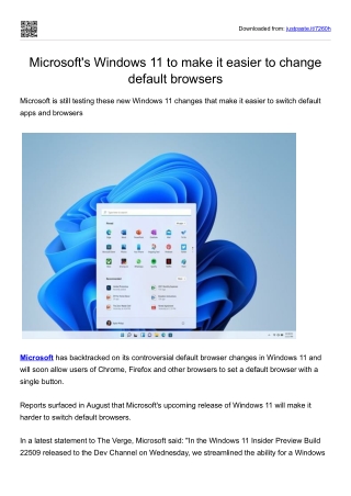 Microsoft's Windows 11 to make it easier to change default browsers