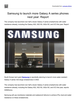 Samsung to launch more Galaxy A series phones next year