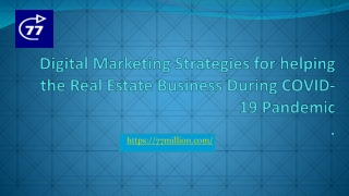Digital Marketing Strategies for helping the Real Estate Business During COVID-19 Pandemic