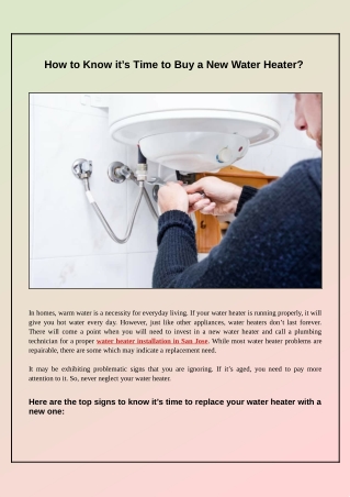 How to Know it’s Time to Buy a New Water Heater?