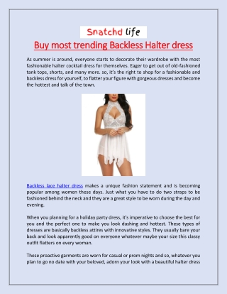 Buy most trending Backless Halter dress