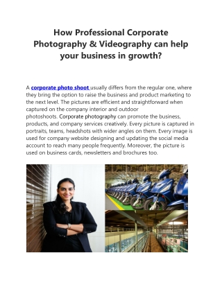 Professional Corporate Photography