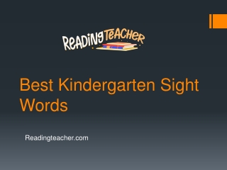 Best Kindergarten Sight Words - Readingteacher.com