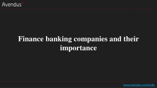 Finance banking companies and their importance