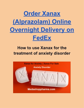 Order Xanax (Alprazolam) Online Overnight Delivery on FedEx