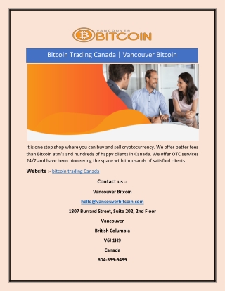 Bitcoin Trading Canada | Vancouver Bitcoin