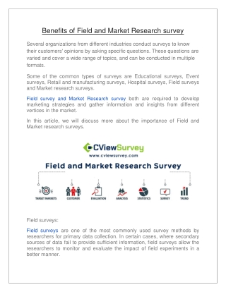 Benefits of Field and Market Research survey-converted