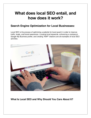 What does local SEO entail, and how does it work?